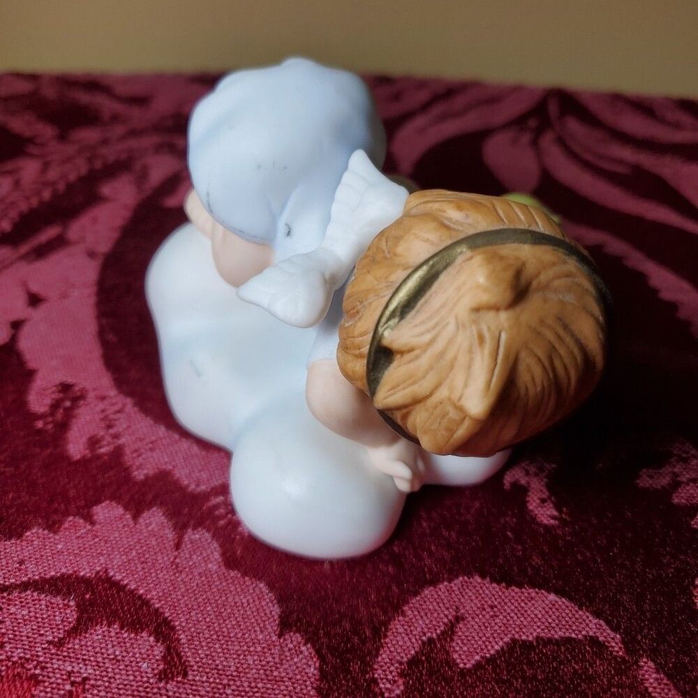 1986 Franklin Mint Almost Angels Seek And You Will Find Porcelain Angel Turtle - Picture 4 of 6